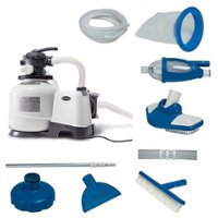 Intex - 2800 GPH Above Ground Pool Sand Filter Pump with Deluxe Pool Maintenance Kit - Front_Zoom