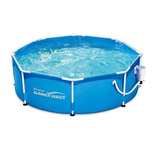 Summer Waves - 8ft x 30in Round Frame Above Ground Pool w/ Pump