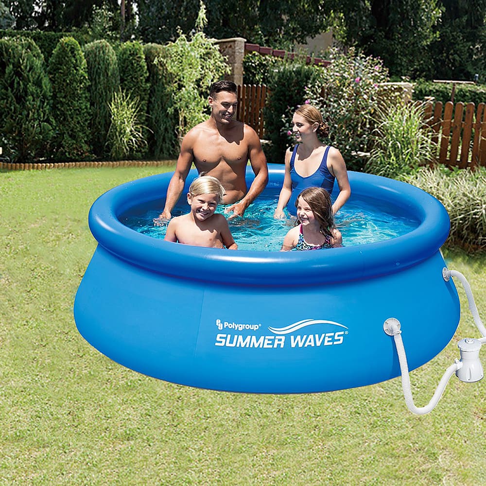 Best Buy: Summer Waves 8ftx8ftx2.5ft Inflatable Above Ground Pool 