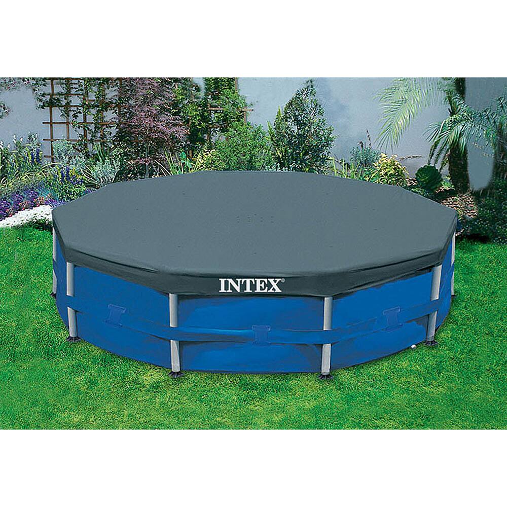 Alt View 13. Intex - Pool Cover & Easy Set 10ft x 30in Inflatable Pool - Blue.