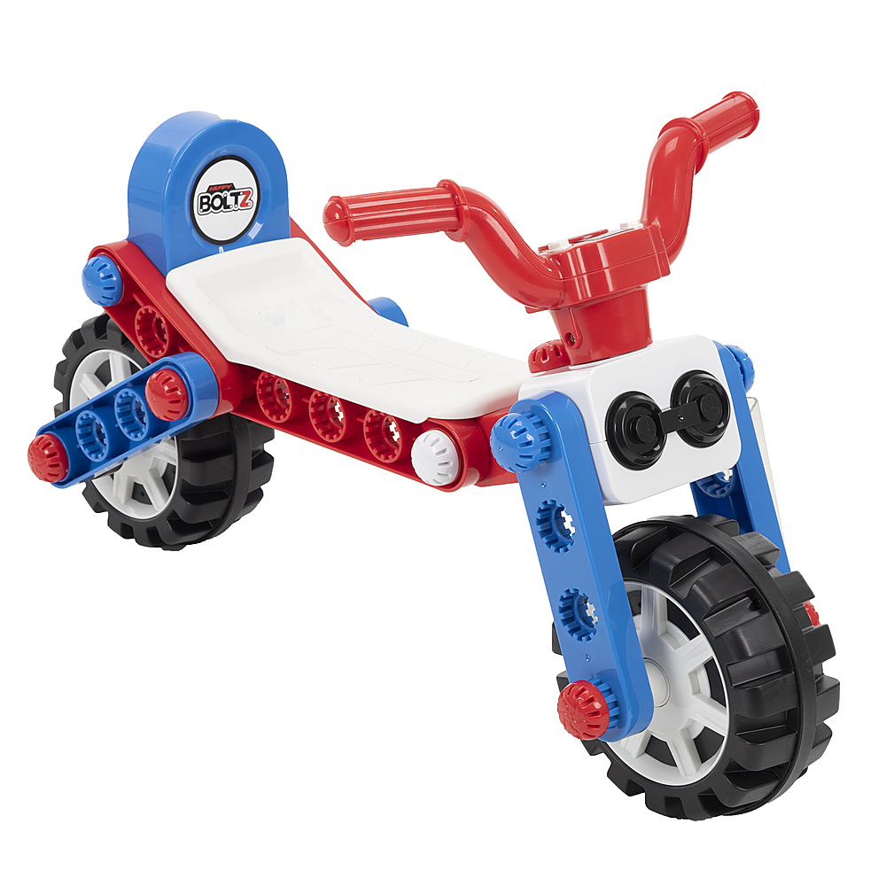 Angle View: Huffy Boltz 6V Battery Powered Ride On Toy - Red, white, blue