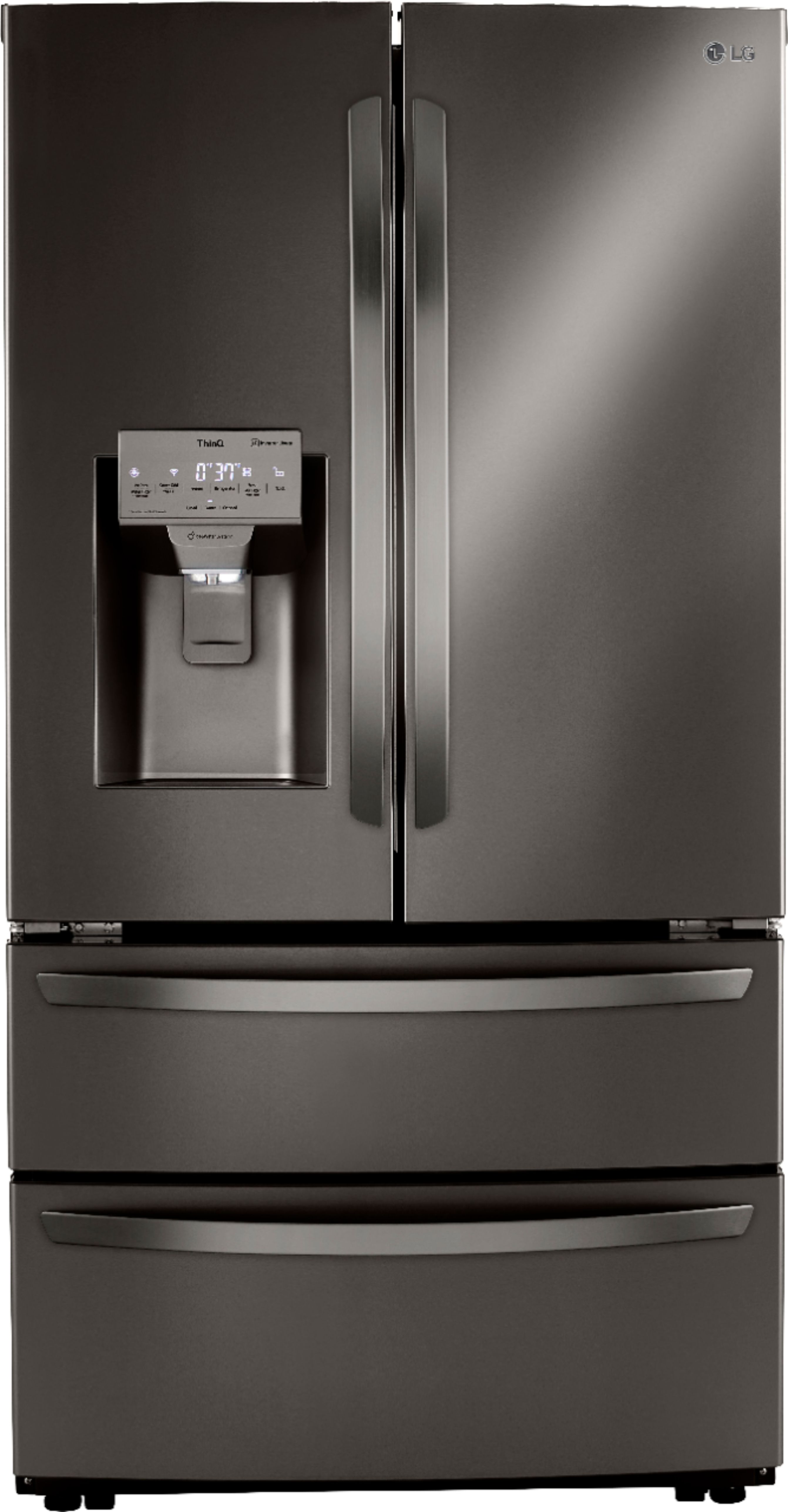 Customer Reviews Lg 22 Cu Ft 4 Door French Door Counter Depth Smart Refrigerator With