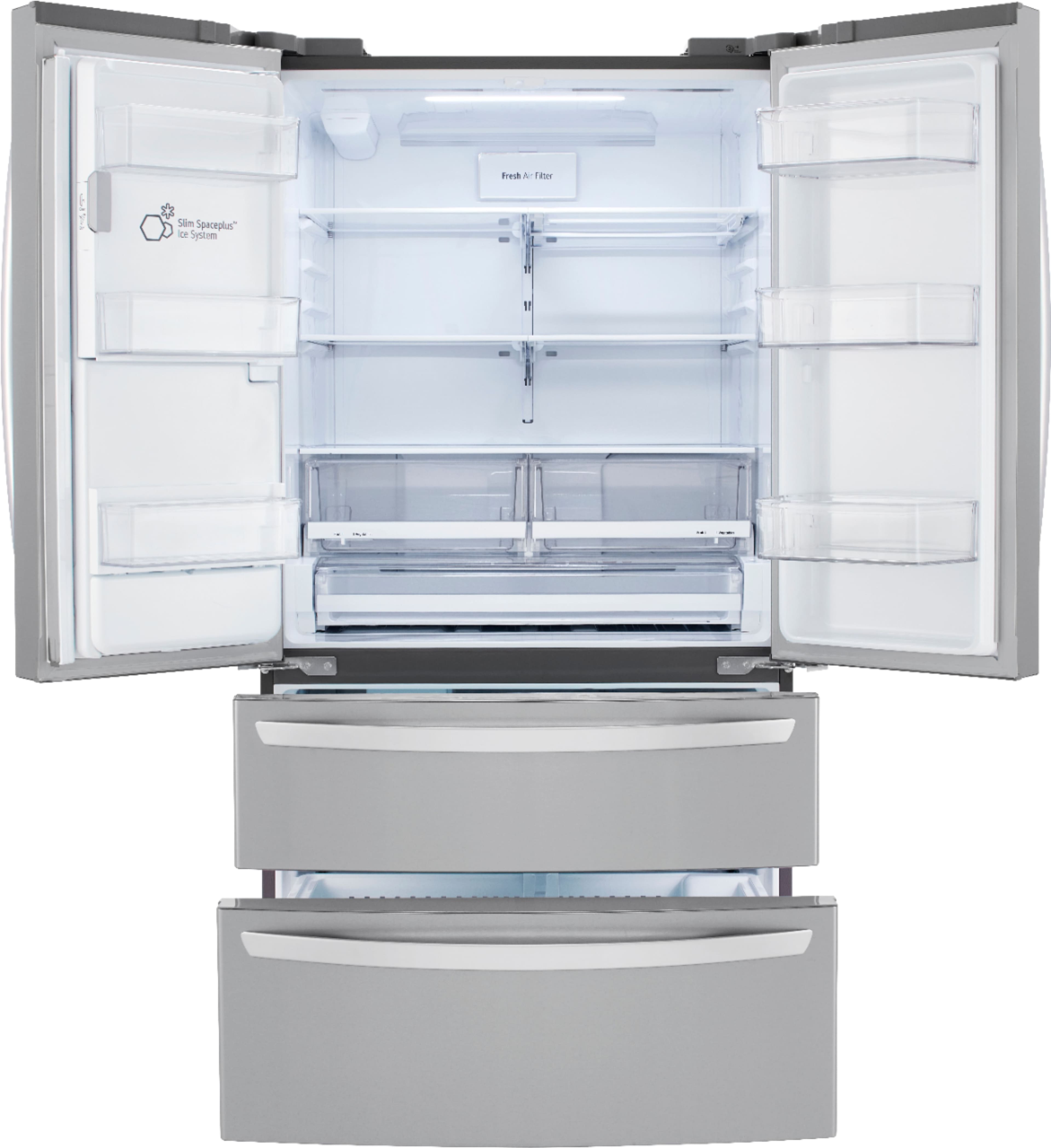 Alt View 2. LG - 22 Cu. Ft. 4-Door French Door Counter-Depth Smart Refrigerator with External Tall Ice and Water - PrintProof Stainless Steel.