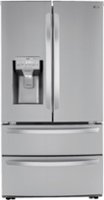LG - 22 Cu. Ft. 4-Door French Door Smart Refrigerator with Craft Ice - Stainless steel - Front_Zoom