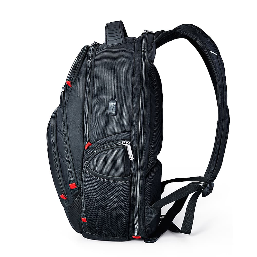 Alt View 1. Swissdigital Design - Circuit TSA-firendly Backpack with USB Charging port/RFID protection and fits up to 15.6" laptop - Black.