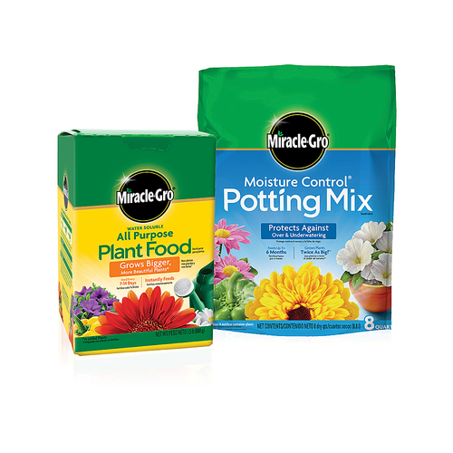 Miracle-Gro Moisture Control® Potting Mix and Miracle-Gro Water Soluble All Purpose Plant Food - Black