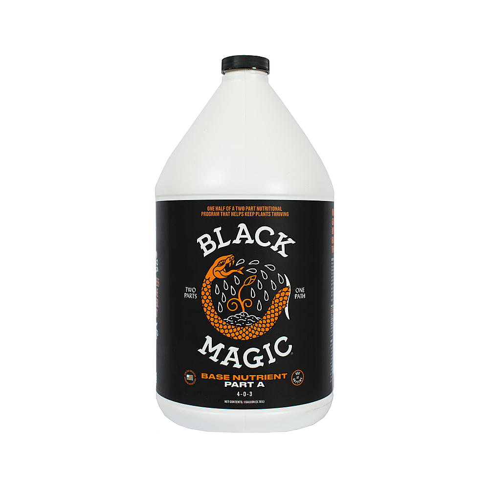 Angle View: Black Magic Base Nutrient Part A 1gal - Black