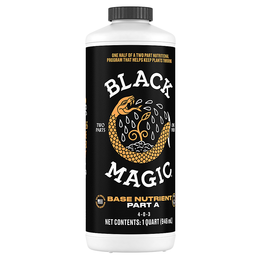 Angle View: Black Magic Base Nutrient Part A 32oz - Black