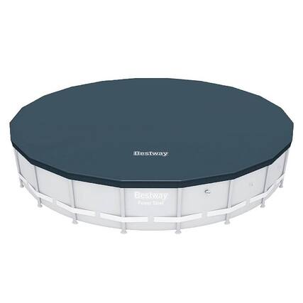 Front. Bestway - Round 20ft Pool Cover for Above Ground Pro Frame Pools Pool Not Included.