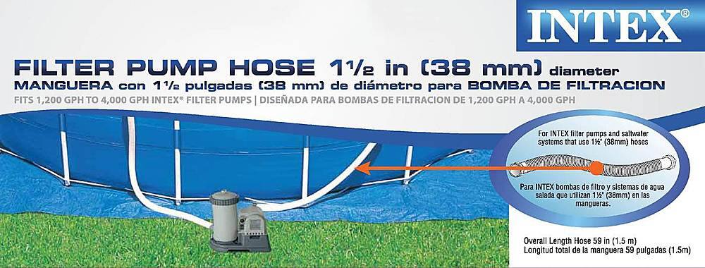 Alt View 14. Intex - Water Accessory Pool Pump Replacement Hose 59".