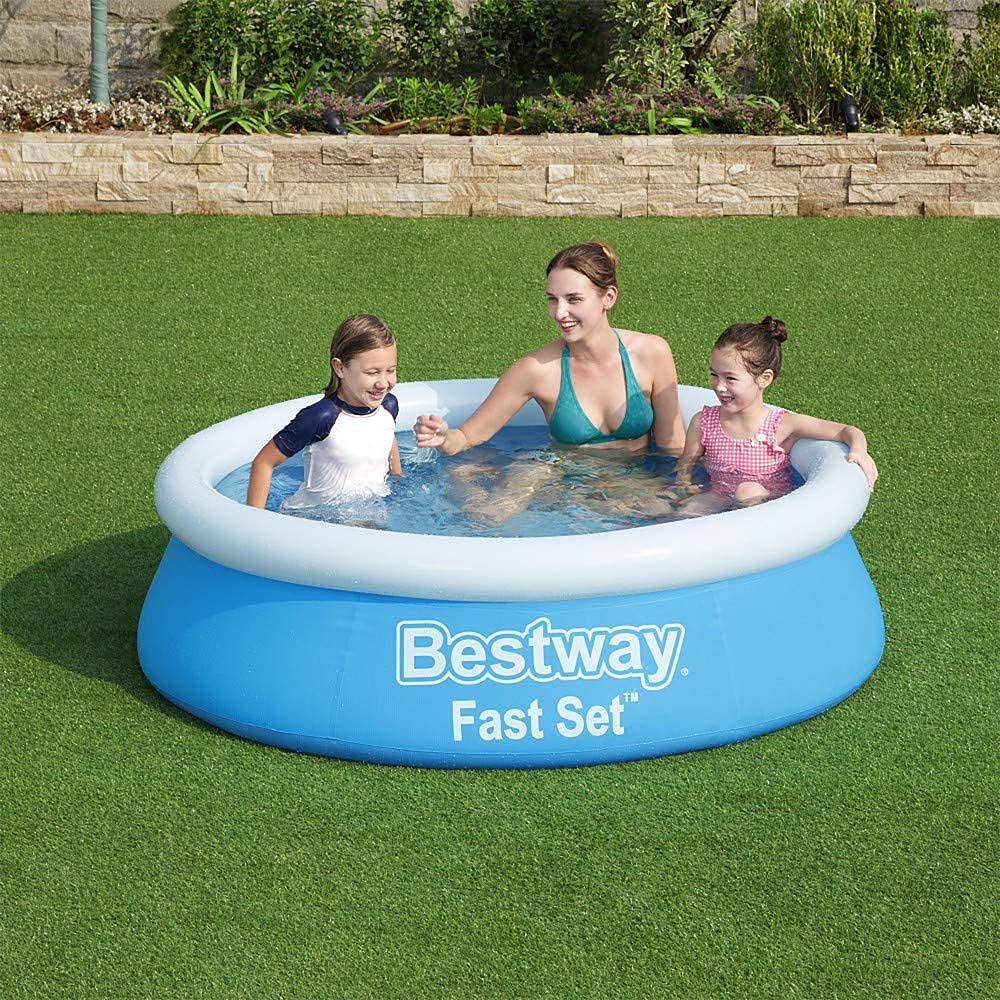 Large Inflatable Round Water Swimming Paddling Pool Summer Fun Garden Easy Setup 