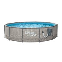 Summer Waves - Active 12 Ft x 33 In Above Ground Frame Swimming Pool Set with Pump - Gray - Alt_View_Zoom_11