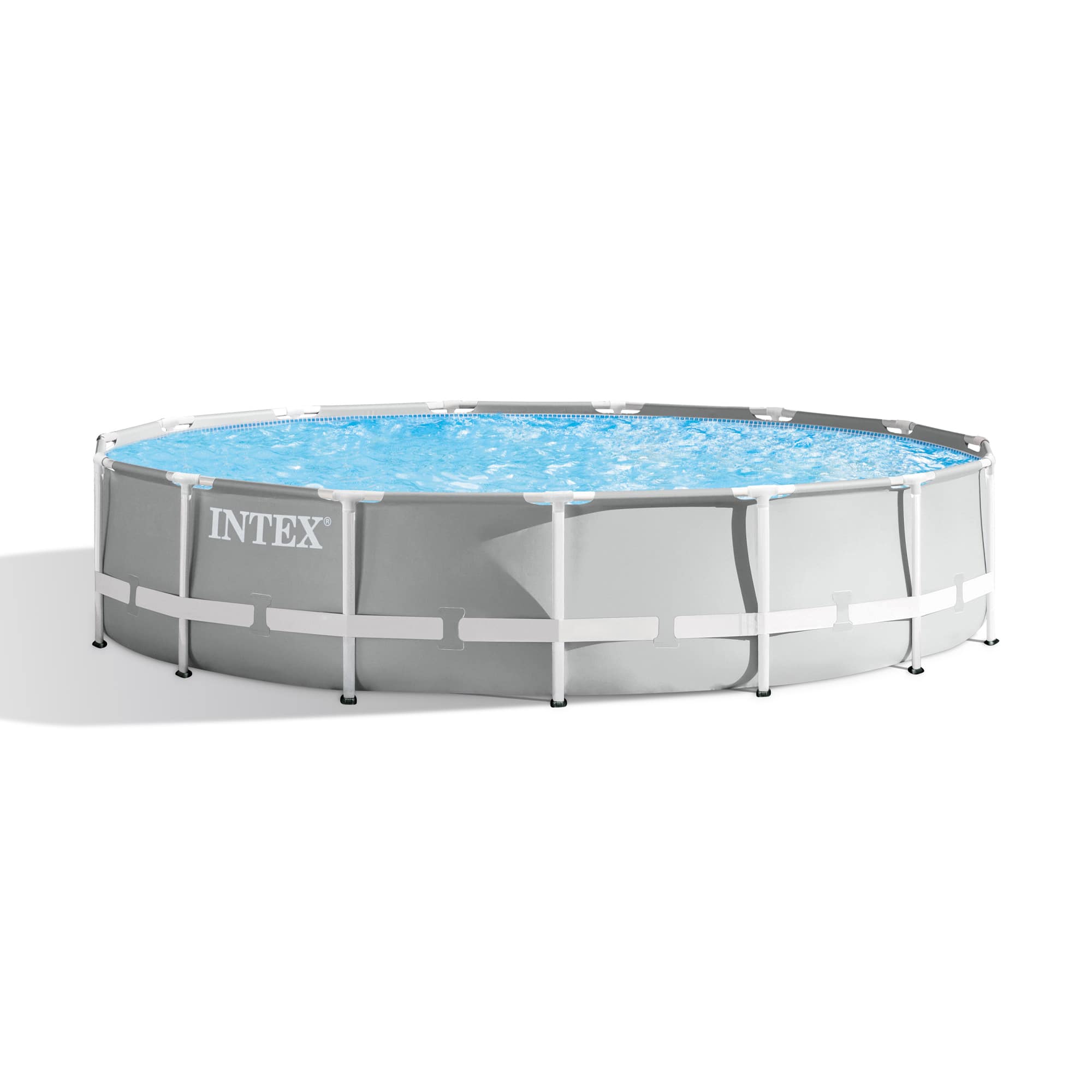 Intex - 15-foot x 42-inch Prism Frame Above Ground Swimming Pool Set with Filter - Gray