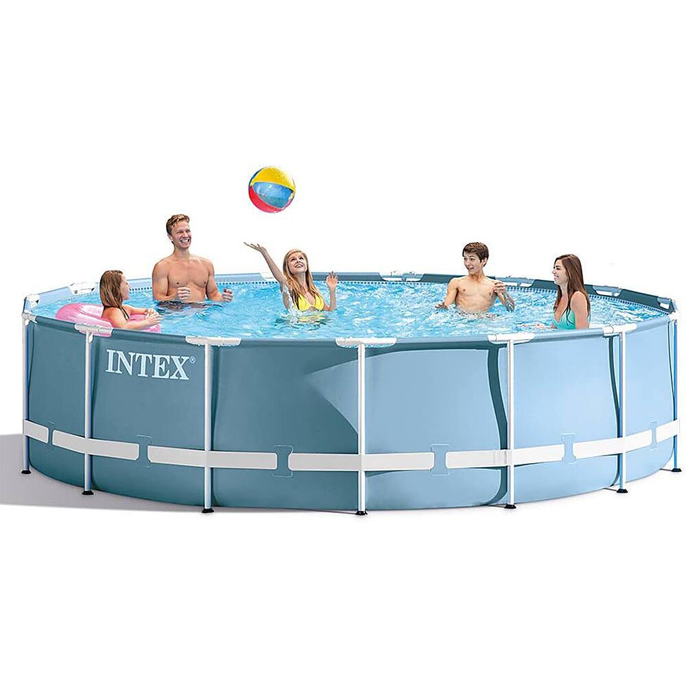 Alt View 17. Intex - 15-foot x 42-inch Prism Frame Above Ground Swimming Pool Set with Filter - Gray.