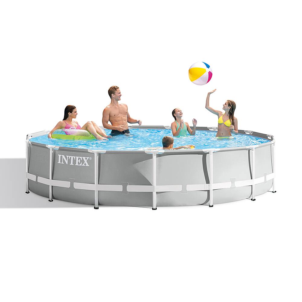 Alt View 15. Intex - 15-foot x 42-inch Prism Frame Above Ground Swimming Pool Set with Filter - Gray.