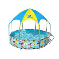 Bestway - 8 Ft x 20 In UV Careful Splash in Shade Spray Round Swimming Pool, Fruit - Multi - Front_Zoom