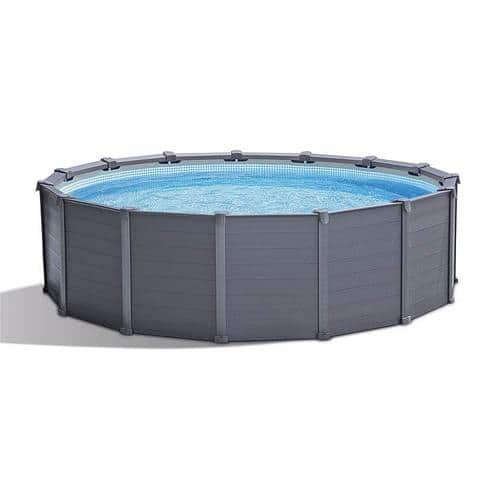 Intex - 15.8-foot x 49-inch Metal Frame Above Ground Outdoor Swimming Pool - Gray