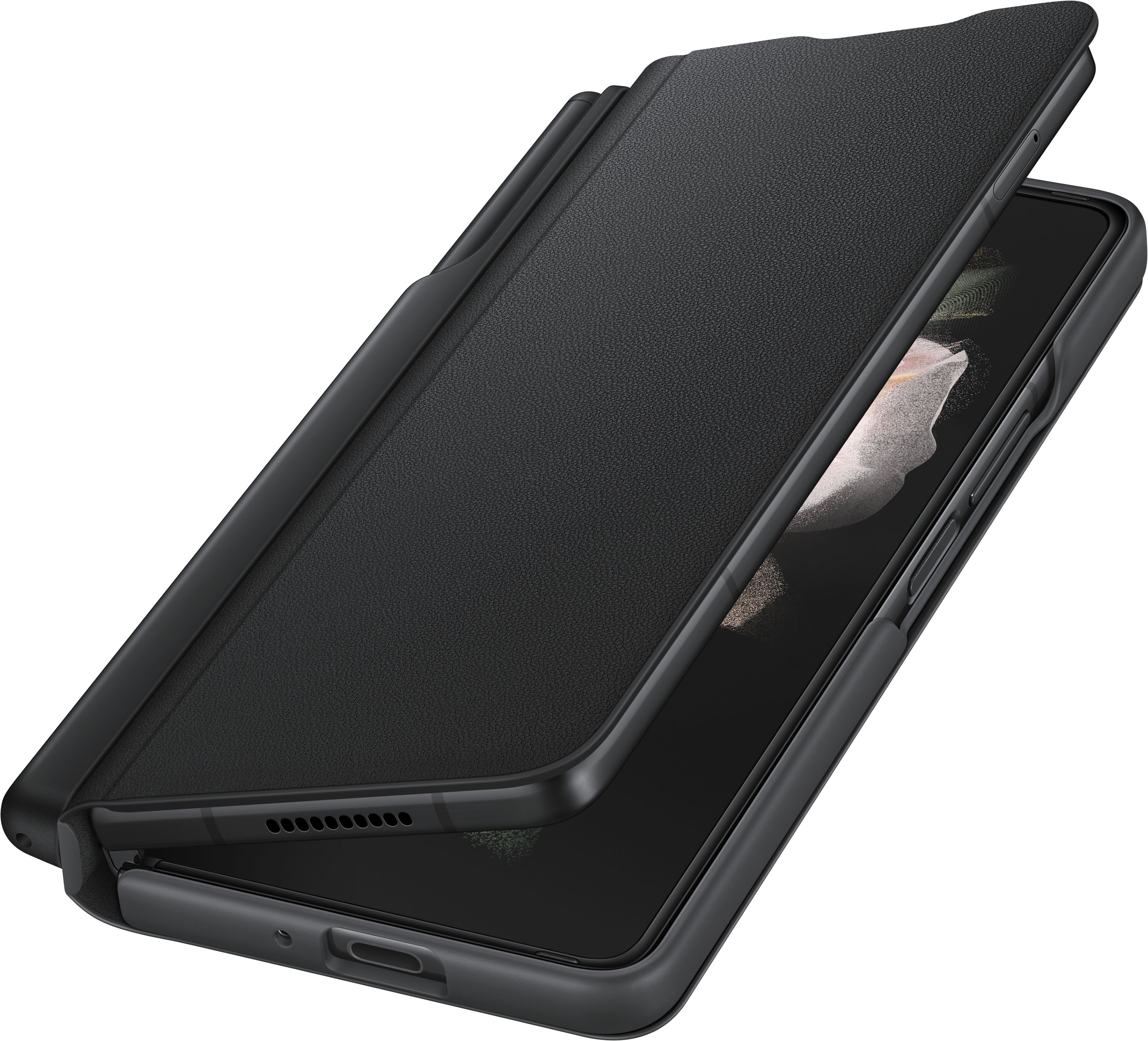 Per Samsung Galaxy Z Fold 3 Custodia con portapenne S Rosa custodia anti-caduta in pelle Lychee S Pen Fold Edition con funzione di cavalletto per Galaxy Z Fold3 5g Cover per telefono 