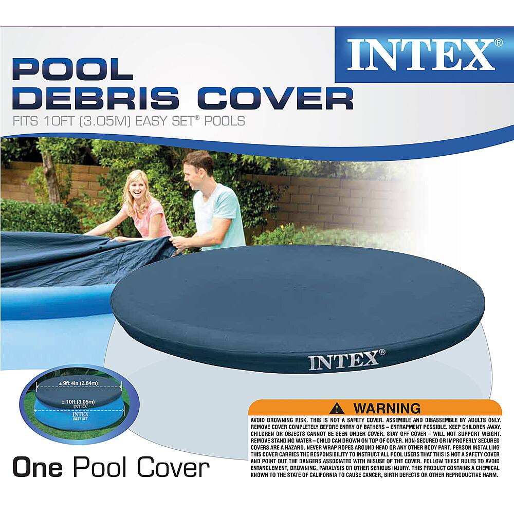 Left. Intex - Inflatable Kid Swimming Pool and Filter Cartridge Bundled with Vinyl Round Cover.
