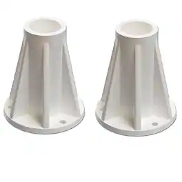 Saftron - Polymer 6 Inch Pool Handrails and Ladders Surface Mounting Base (2 Pack) - White
