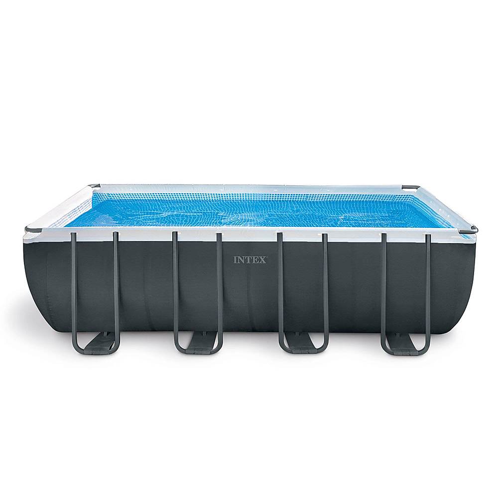 Intex - 18 foot x 9 foot x 52 inch Ultra XTR Frame Rectangular Pool, Pump and Winterizing Kit - Gray
