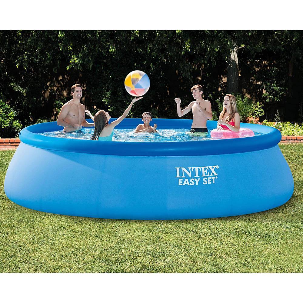 Alt View 11. Intex - 15-foot x 42-inch Easy Set Inflatable Above Ground Swimming Pool with Pump - Blue.