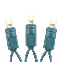 Novelty Lights - Commercial Grade Wide Angle 100 LED Warm White on Green Wire 34' Long - Warm White - Front_Zoom