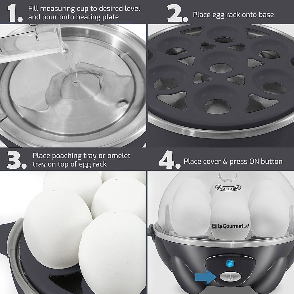 Questions and Answers Elite Gourmet 7Egg Automatic Egg Cooker Dark