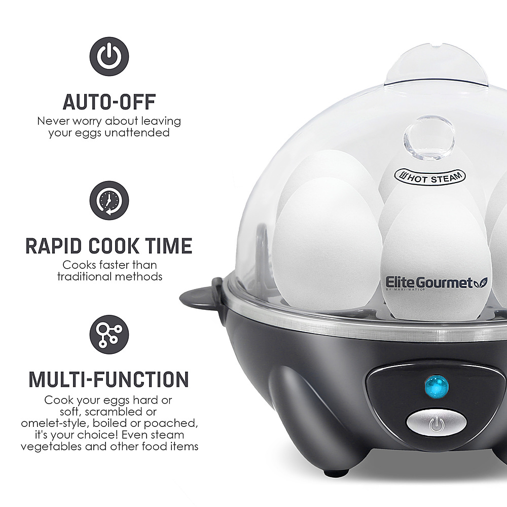 10 Capacity, Egg Cooker For Hard Boiled, Poached, Scrambled Eggs, Omelets,  Steamed Vegetables, & More, With Auto Shut Off Feature