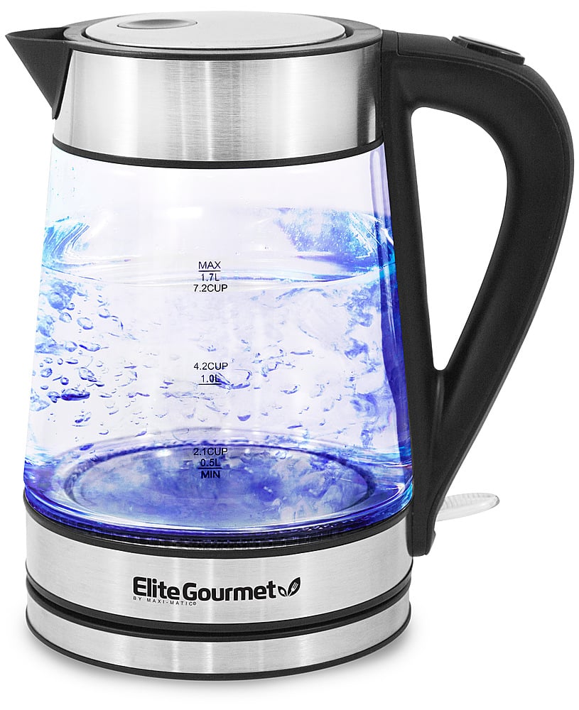 Elite Platinum - 1.7L Cordless Electric Glass Kettle - Stainless Steel - Front_Zoom