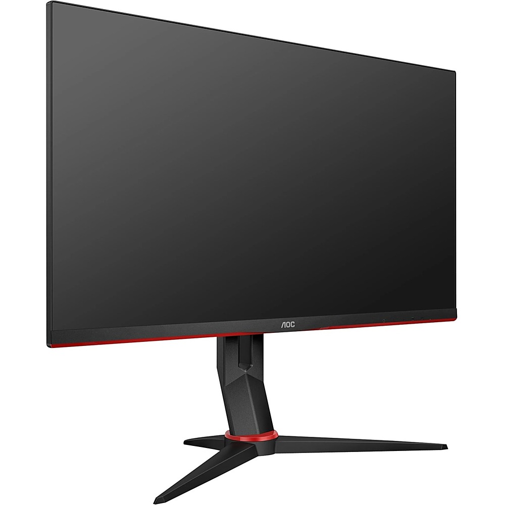 Angle View: AOC - 27 LCD FHD FreeSync Monitor (DisplayPort VGA, HDMI) - Black, Red