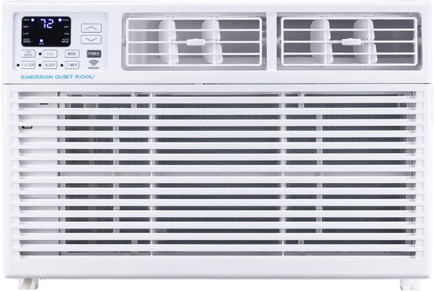 Angle View: Emerson Quiet Kool - 450 Sq. Ft. 12,000 BTU Smart Window Air Conditioner with Remote, Wi-Fi and Voice Control - White