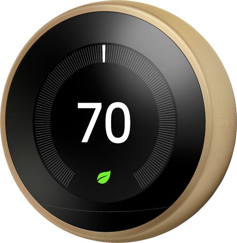 Google - Geek Squad Certified Refurbished Nest Learning Smart Programmable Wi-Fi Thermostat - Brass