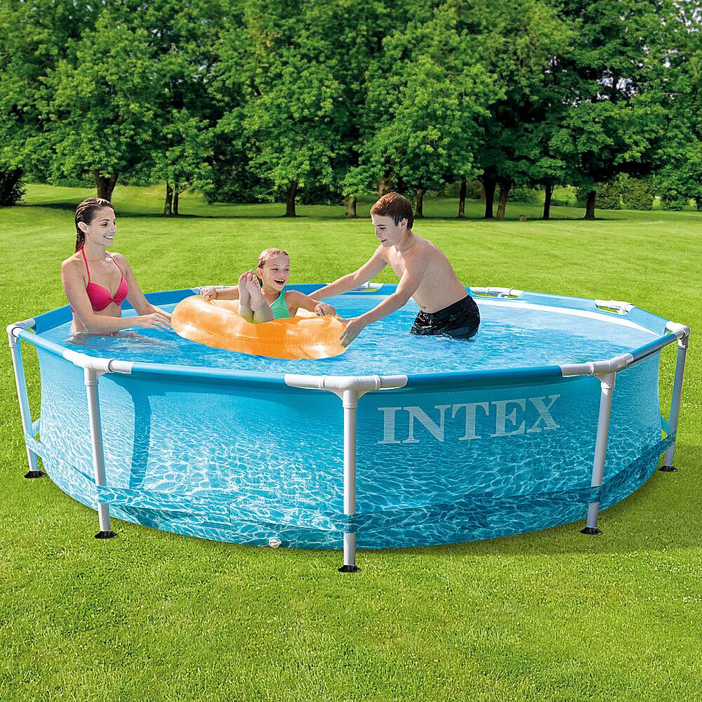 Alt View 14. Intex - 10' x 30" Above Ground Steel Metal Frame Beachside Swimming Pool - Blue.