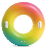 Intex - Inflatable 47" Swimming Pool Raft with Handles - Multicolored - Front_Zoom