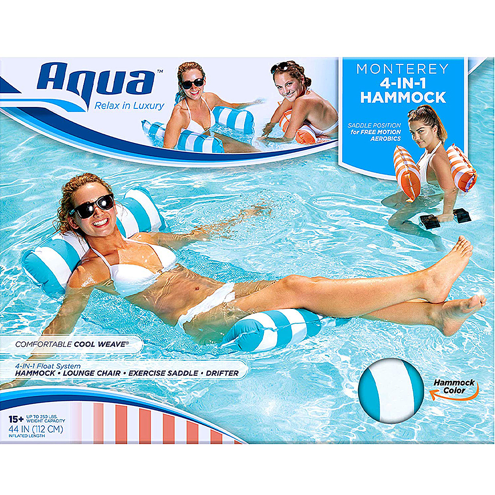Multi-Purpose Pool Hammock Aqua 4-in-1 Monterey Hammock Inflatable Pool Float 