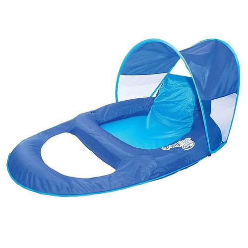 Swim Ways - Recliner Pool Lounge Chair w/ Sun Canopy - Blue