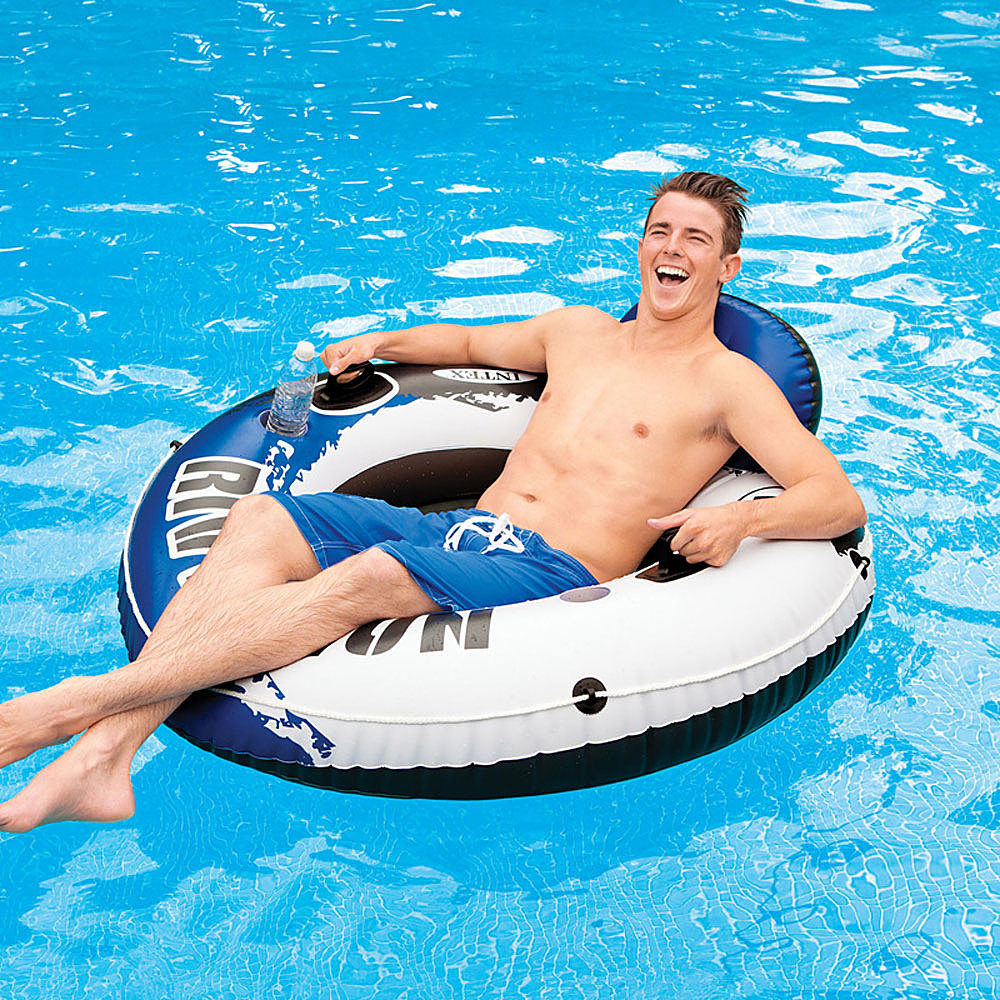Intex - 1 Person Inflatable Floating Raft - Multi