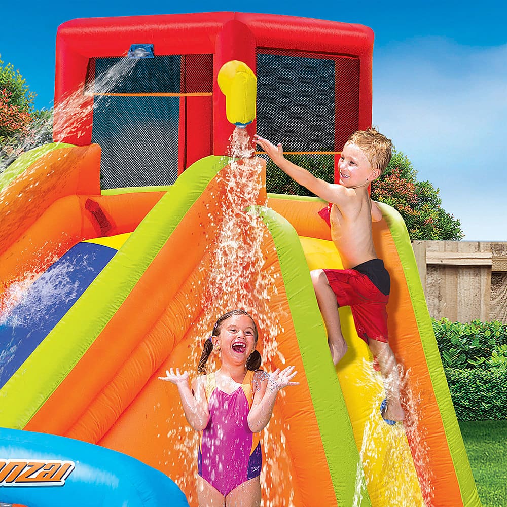 banzai inflatable outdoor lazy river adventure water park slide & pool