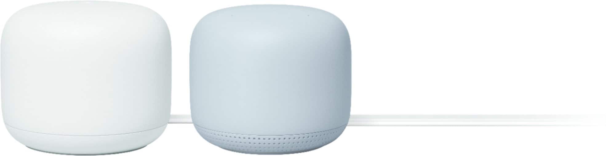 Front. Google - Geek Squad Certified Refurbished Nest Wifi AC2200 Mesh System Router and Point (2-Pack).