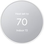 Front. Google - Geek Squad Certified Refurbished Nest Smart Programmable Wi-Fi Thermostat - Snow.