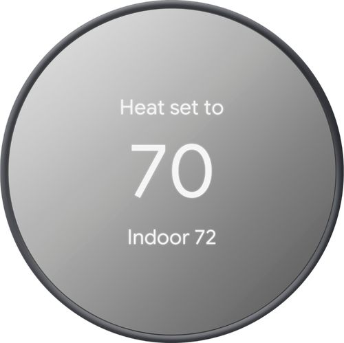 

Google - Geek Squad Certified Refurbished Nest Smart Programmable Wi-Fi Thermostat - Charcoal