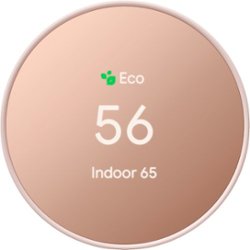 Google - Geek Squad Certified Refurbished Nest Smart Programmable Wi-Fi Thermostat - Sand - Front_Zoom