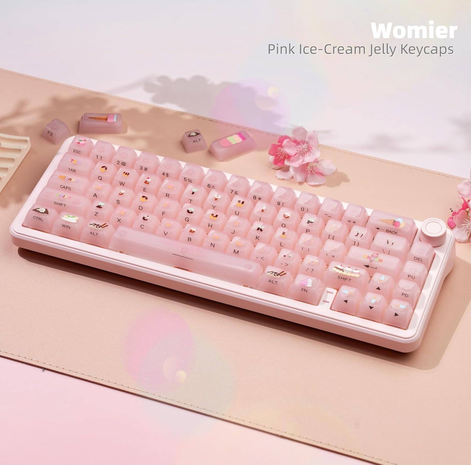 Womier Pink Ice-Cream Jelly Keycaps

F2 ALT CTML ESC T TAB CAPS I SHFT WIN 1 1 1 Q A 7  ALT 20 TAU W  S x  d E D C 4 5% . T G   W Y H N 7 . U J M B* H 9  I O  K L . < ALT 0) 1 P I F 7 IN EL IL 13 - SHPT BACK I I - DEL FU PD
