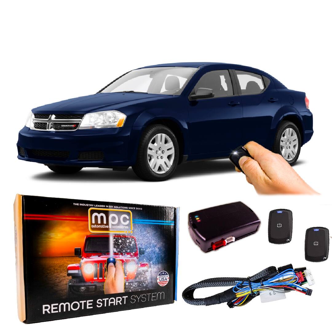 MPC - Remote Starter For Dodge Avenger 2008-2014 | 2X Long Range Fobs | Plug and Play - Black