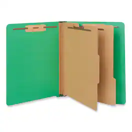 Universal - Deluxe Six Section Pressboard End Tab Classification Folders 2 Dividers Letter Size Green 10 per Box