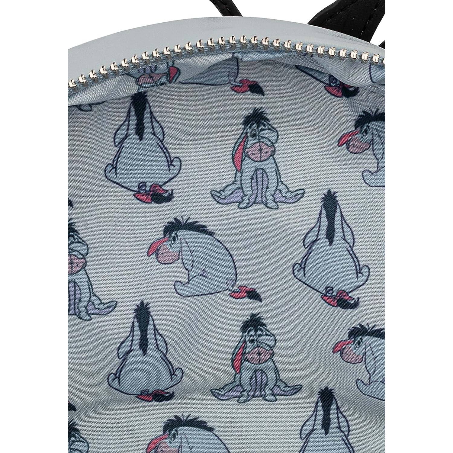 Alt View 3. LoungeFly - Loungefly Disney Eeyore Blue Mini Faux Leather Backpack with front Pocket - Multicolored.