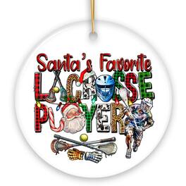 OrnamentallyYou - Santas Favorite Lacrosse Player Christmas Ornament American Sport Appreciation Gift - Multi-colored