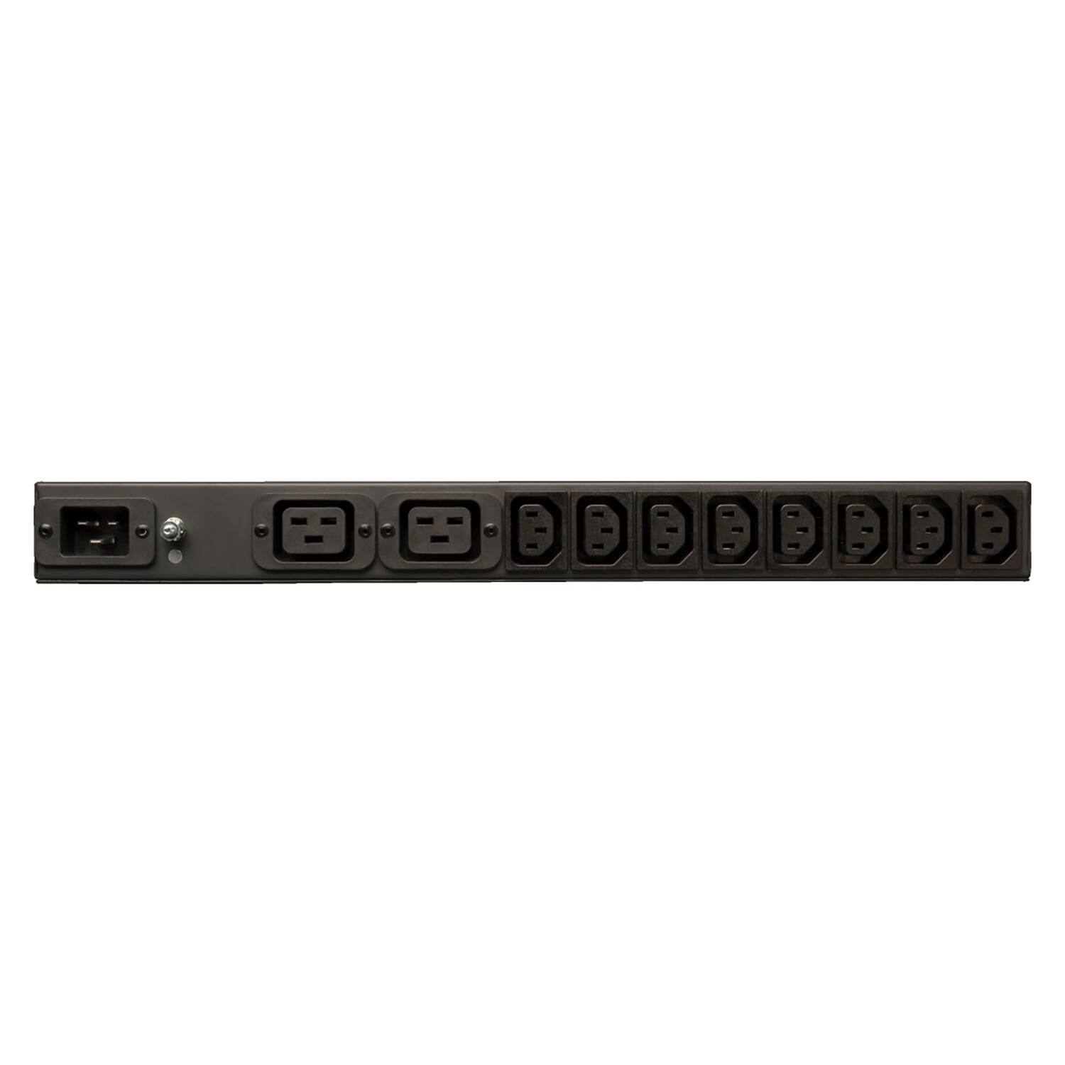 Angle. Tripp Lite - Tripp Lite by Eaton PDU 1.6-3.8kW Single-Phase 100-240V Basic PDU 14 Outlets (12 C13 & 2 C19) C20 with L6-20P Adapter 12 - Black.