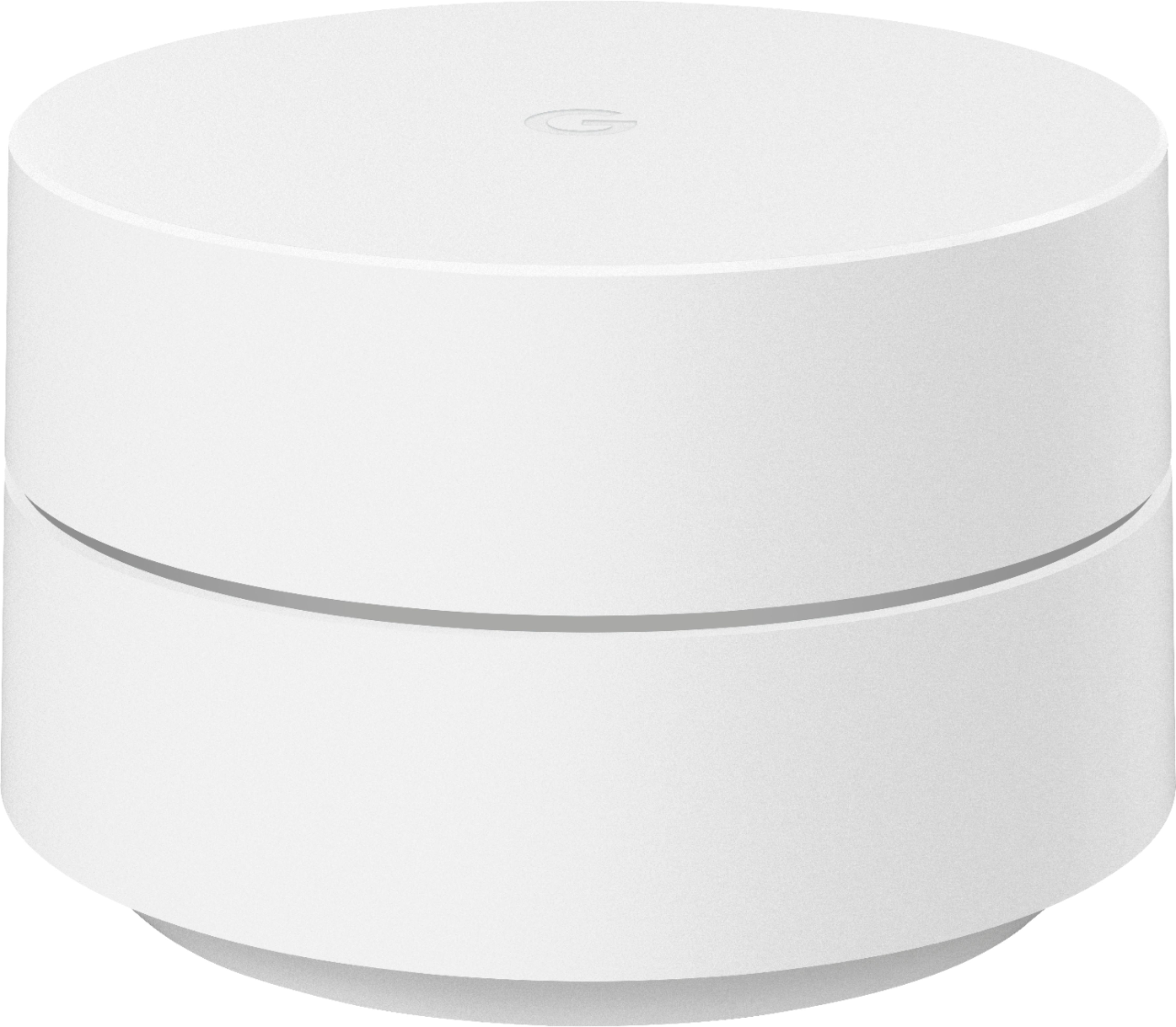 Left View: Google - Geek Squad Certified Refurbished AC1200 Dual-Band Mesh Wi-Fi Router - White